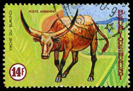 REPUBLIC OF BURUNDI - CIRCA 1970:  printed in Republic of Burundi shows  animals, series, circa 1970