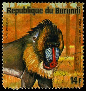 BURUNDI - CIRCA 1964: A stamp printed in Burundi shows a wild animal, circa 1964.