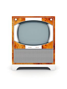 old TV image on a white background