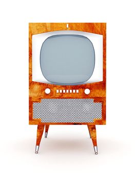 old TV image on a white background