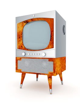 old TV image on a white background