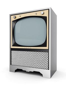 old TV image on a white background