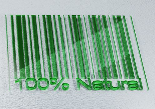 100 percent Natural barcodes isolated on white