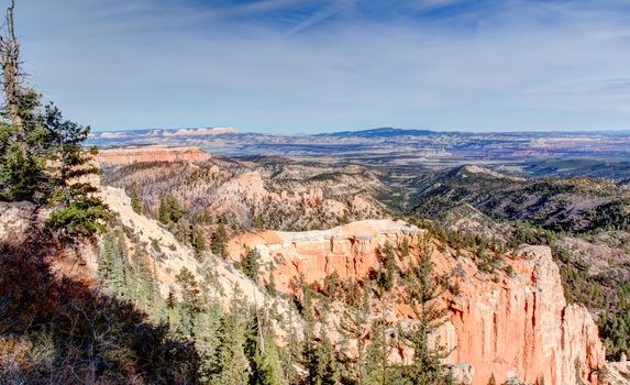 This magnificent view from Farview Point is at an elevation of 8819 feet. It is another of the fantastic natural amphitheaters at Bryce Canyon National Park, Utah.