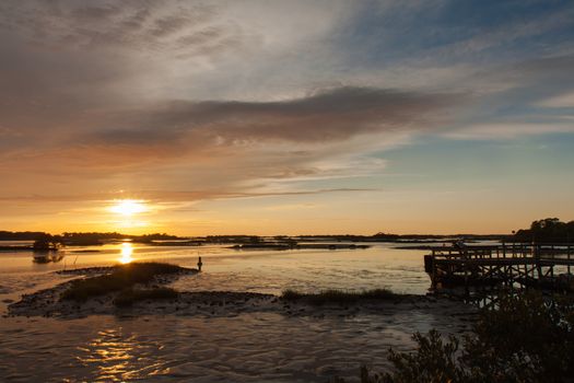 Cedar Key, Florida is on the West coast at the beginning of the turn into the Florida panhandle. It is known for gorgeous sunsets and it doesn't disappoint. 