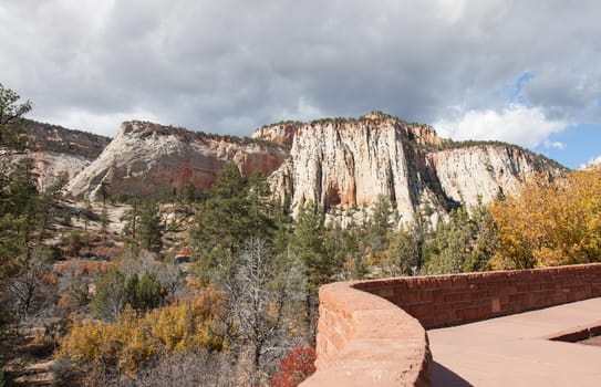 This was taken during the Fall at Zion National Park in Utah. The area is located in the upper plateau region of the park.