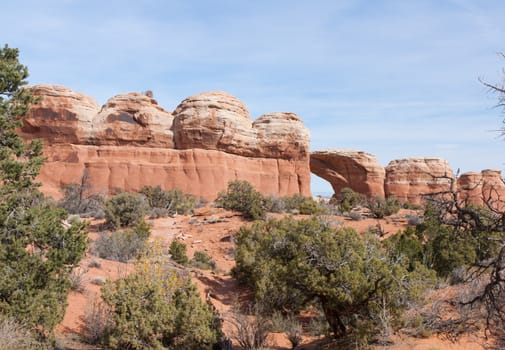 These unique shapes at Arches National Park look like a row of giant pots.