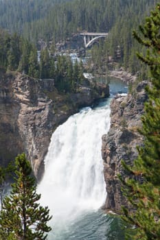 The Yellowstone Falls at Yellowstone National Park consist of the Upper Falls and the Lower Falls.