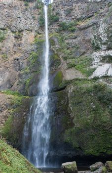Beautiful Multnomah Falls in Oregon near the border with Washington.