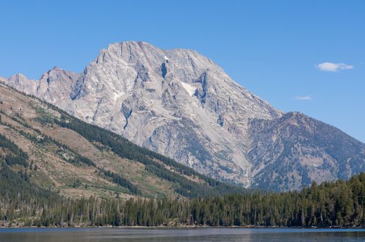 This is Mt Moran at the Grand Tetons National Park taken across Jackson Lake.