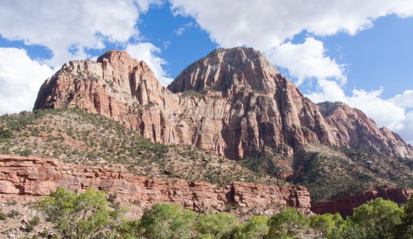 Taken in Zion National Park, this range of stone mountains almost looks like a giant in repose.