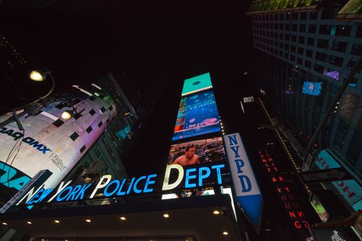 NEW YORK CITY - SEPTEMBER 26: NYPD sign. The New York City Police Department, established in 1845, is the largest municipal police force in the United States on September 26, 2012 in New York