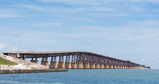 This is the Bahia Honda bridge, nicknamed the Camelback Bridge, which once was part of the Oversea Railroad and later the Overseas Highway in the Florida Keys.