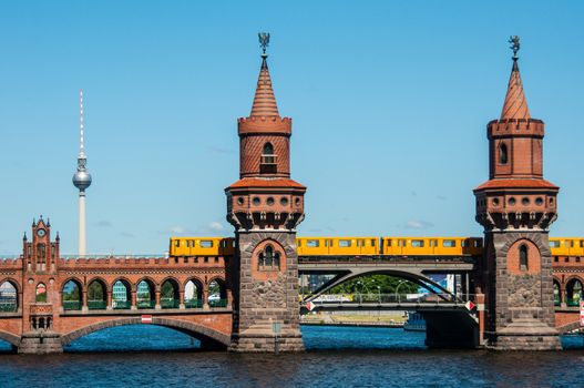 view of the Oberbaum bridge in Berlin