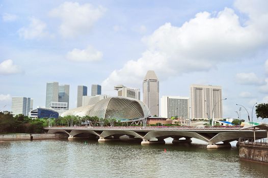 Quayside of Singspore in the sunshine morning