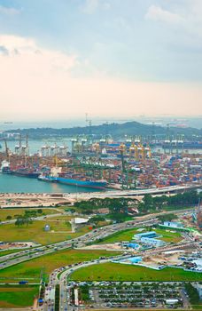 Singapore commercial port . It's the world's busiest port in terms of total shipping tonnage, it transships a fifth of the world shipping containers