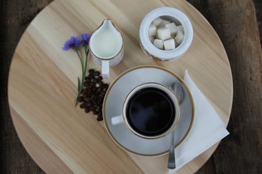 still-life with a cup of black coffee