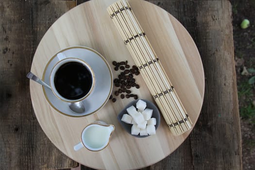 still-life with a cup of black coffee