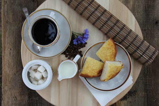 still-life with a cup of black coffee