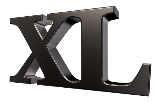 the letters XL on white background - 3d illustration