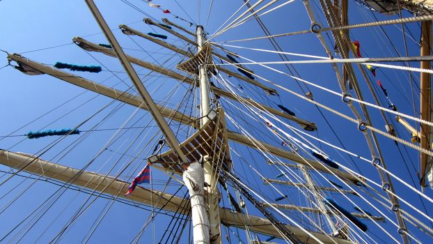 Tall ships masts with rigging