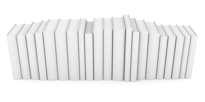 layout of books isolated on a white background