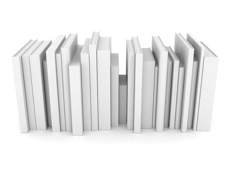 layout of books isolated on a white background