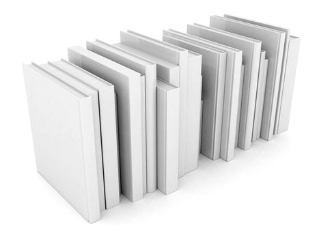 layout of books isolated on a white background