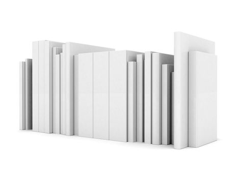 layout of books isolated on a white background