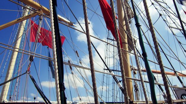 Tall ships masts with rigging