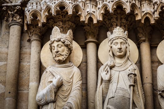 Notre Dame de Paris Exterior Details, Paris, France