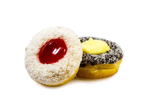 Doughnuts on white background