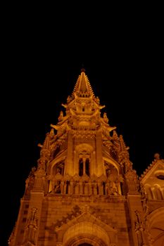 Budapest Parliament building in Hungary at twilight detail