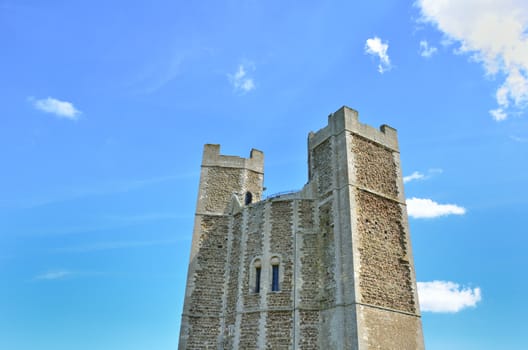 Norman castle with sky in background