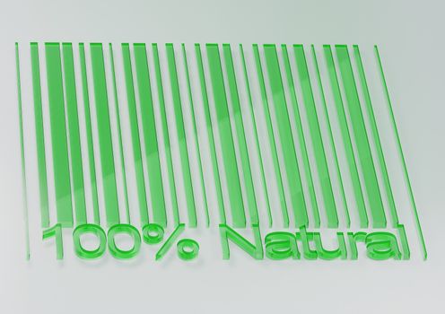 100 percent Natural barcodes isolated on white