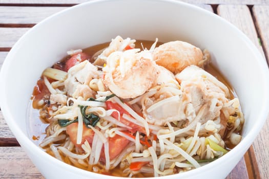 Spicy stir fry bean sprout in a bowl, stock photo