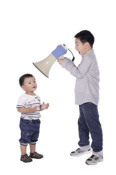 Child yell at megaphone