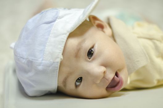 Cute infant smiling