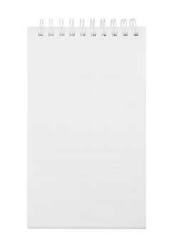 paper notebook vertical on white background (with clipping path)