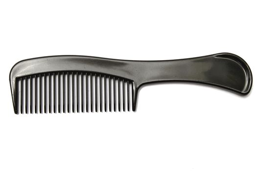Black comb isolated on white background 