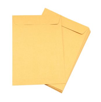 brown envelope on white background (with clipping path)