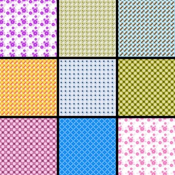 9 pieces of fabric background