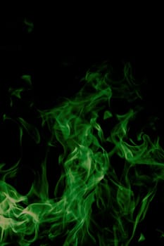 green flames of fire as  abstract backgorund