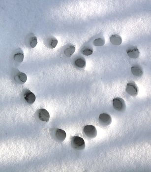 snow heart shape