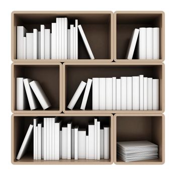 bookshelves isolated on white background