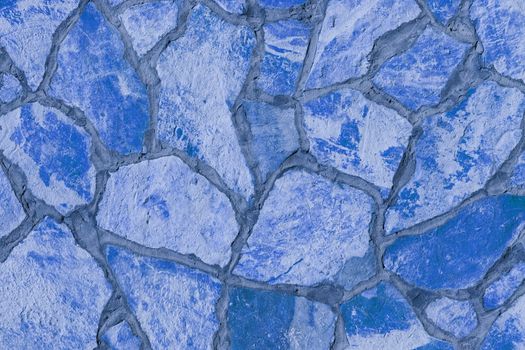 Background of a large stone wall texture (blue)