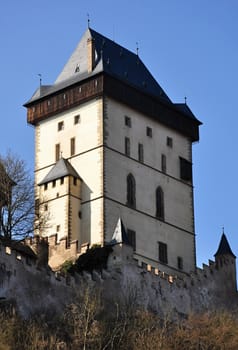 Czech Castle Karlstejn in the beautiful spring sunshine