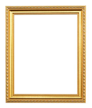 golden picture frame on white background