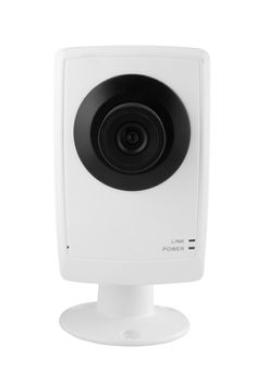 security camera on white background