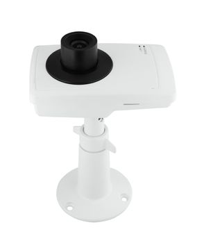 security camera on white background